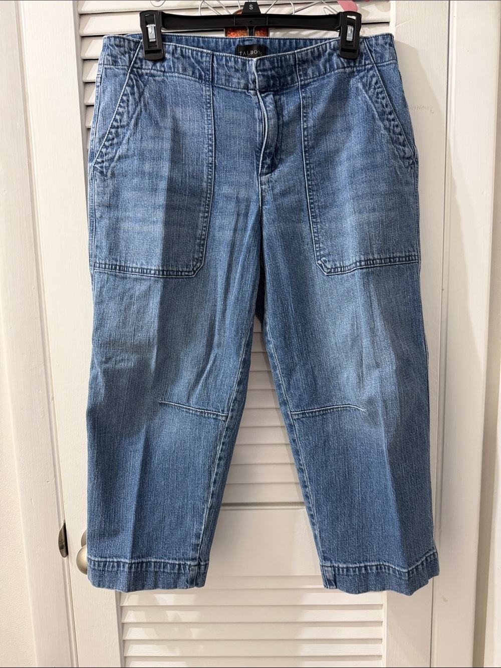 Talbots Light Blue Cropped Patch-Pocket Jeans